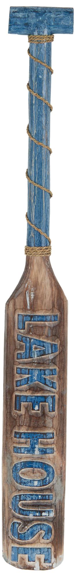 Image 2 Blue Wood Nautical Wall Decor, 6" x 2" x 48"