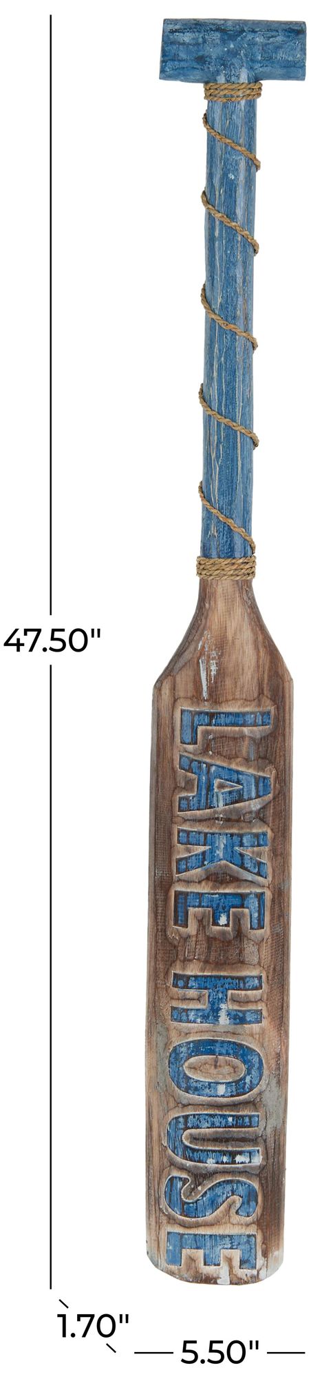 Image 7 Blue Wood Nautical Wall Decor, 6" x 2" x 48" more views