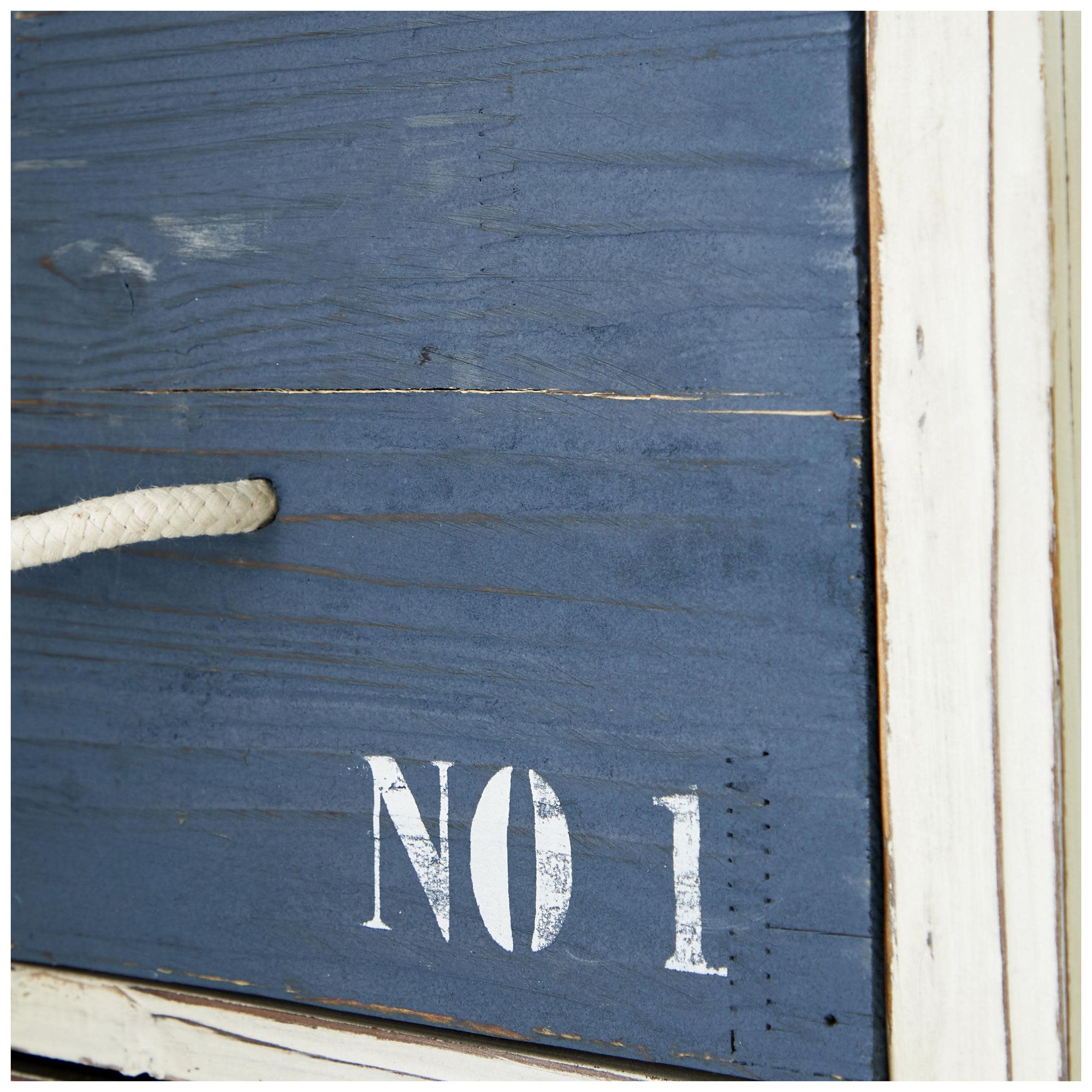 Image 2 Blue Wooden Coastal Chest, 19" x 12" x 30" more views