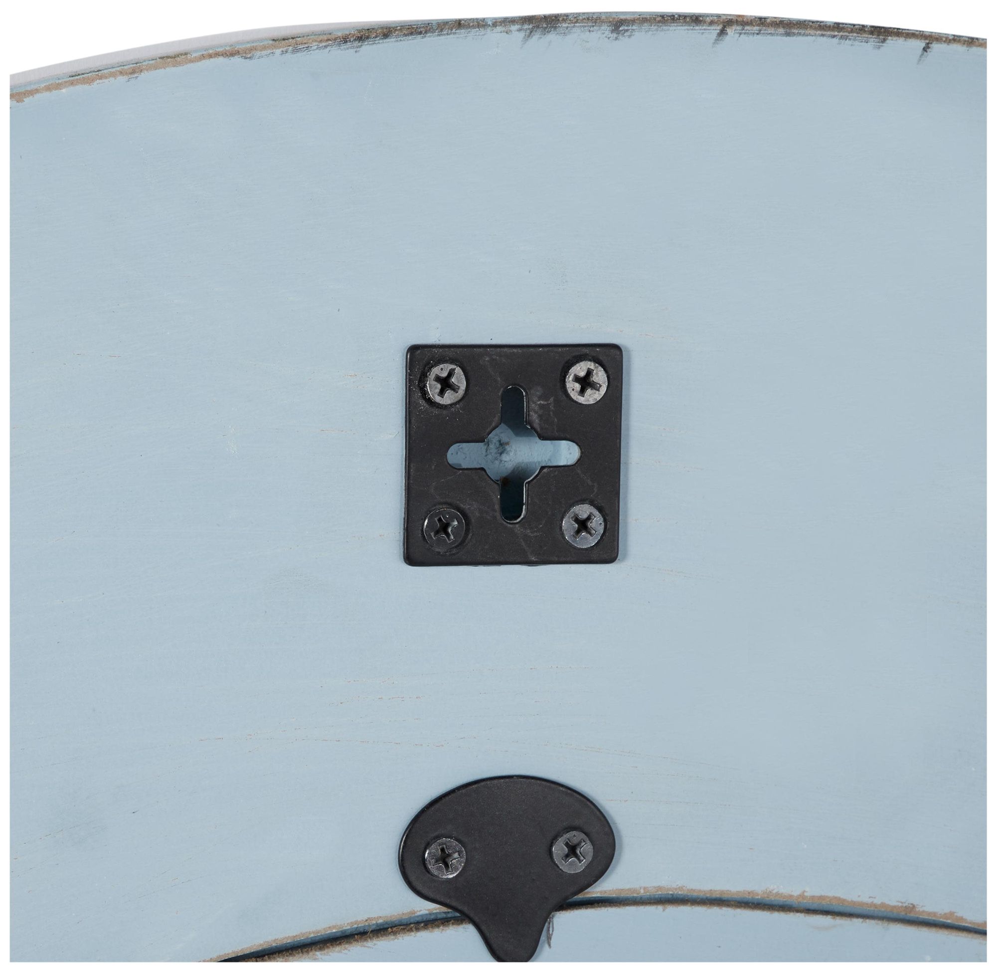 Image 4 Blue Wooden Farmhouse Wall Mirror, 36" x 1" x 36" more views