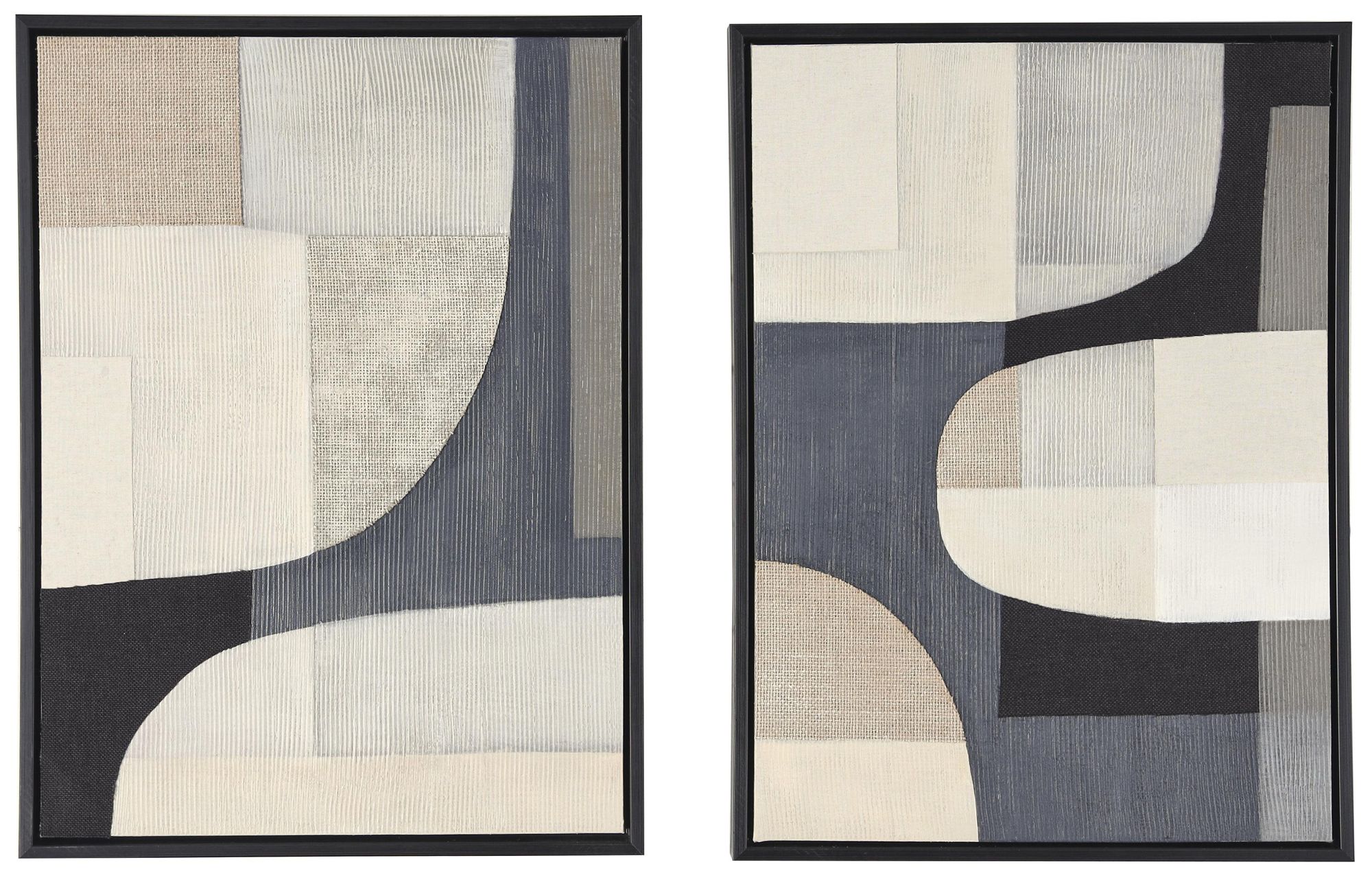 Image 2 Blue Wooden Modern Framed Wall Art, S/2 17"W, 23"H