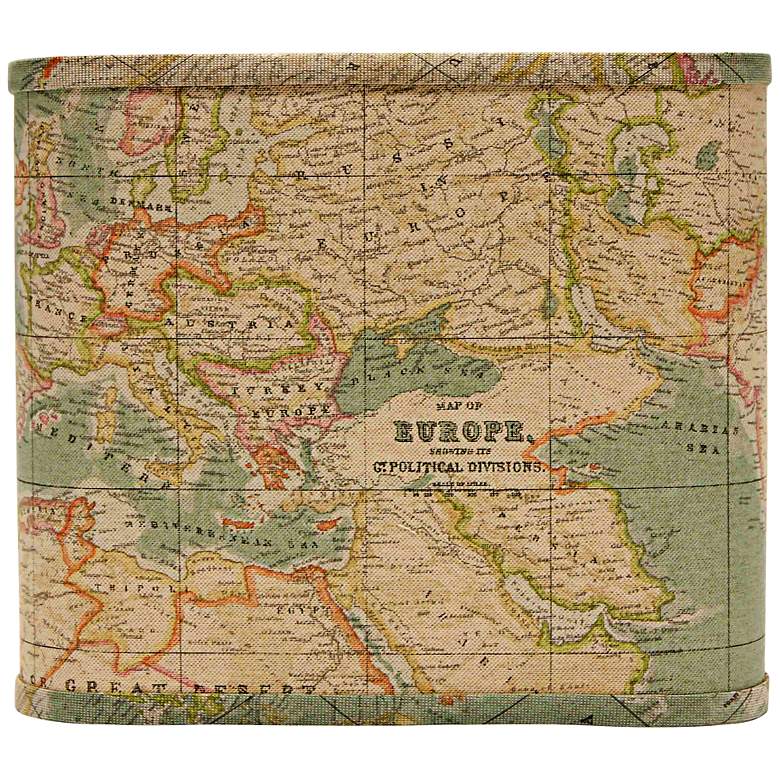 Image 1 Blue World Map Square Lamp Shade 11x11x9.5 (Spider)