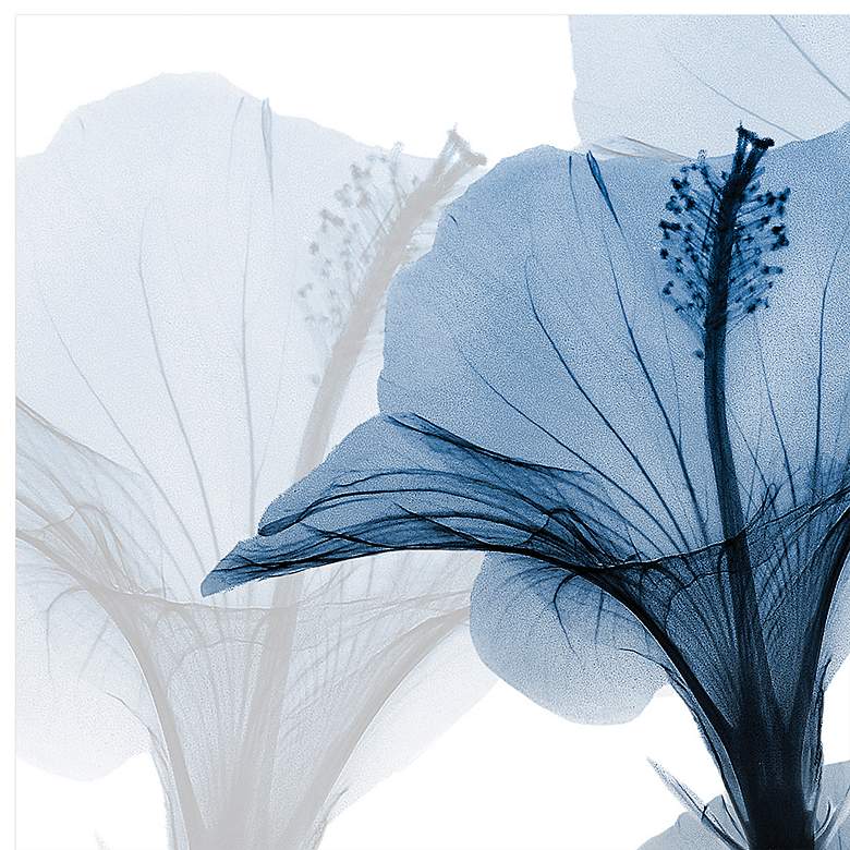 Image 4 Blue X-Ray Floral 24 inch Square Tempered Glass Graphic Wall Art more views