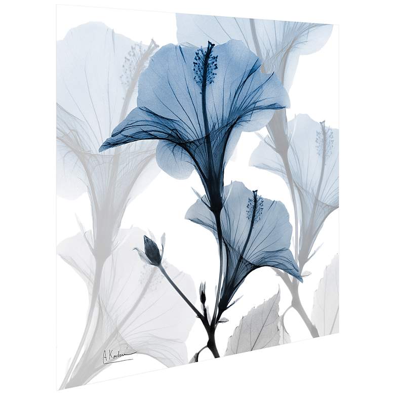 Image 5 Blue X-Ray Floral 24" Square Tempered Glass Graphic Wall Art more views