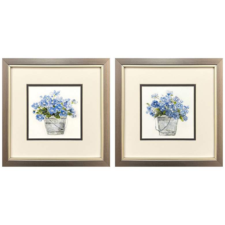 Image 1 Bluebells 11"W x 11"H Framed Art Set of 2