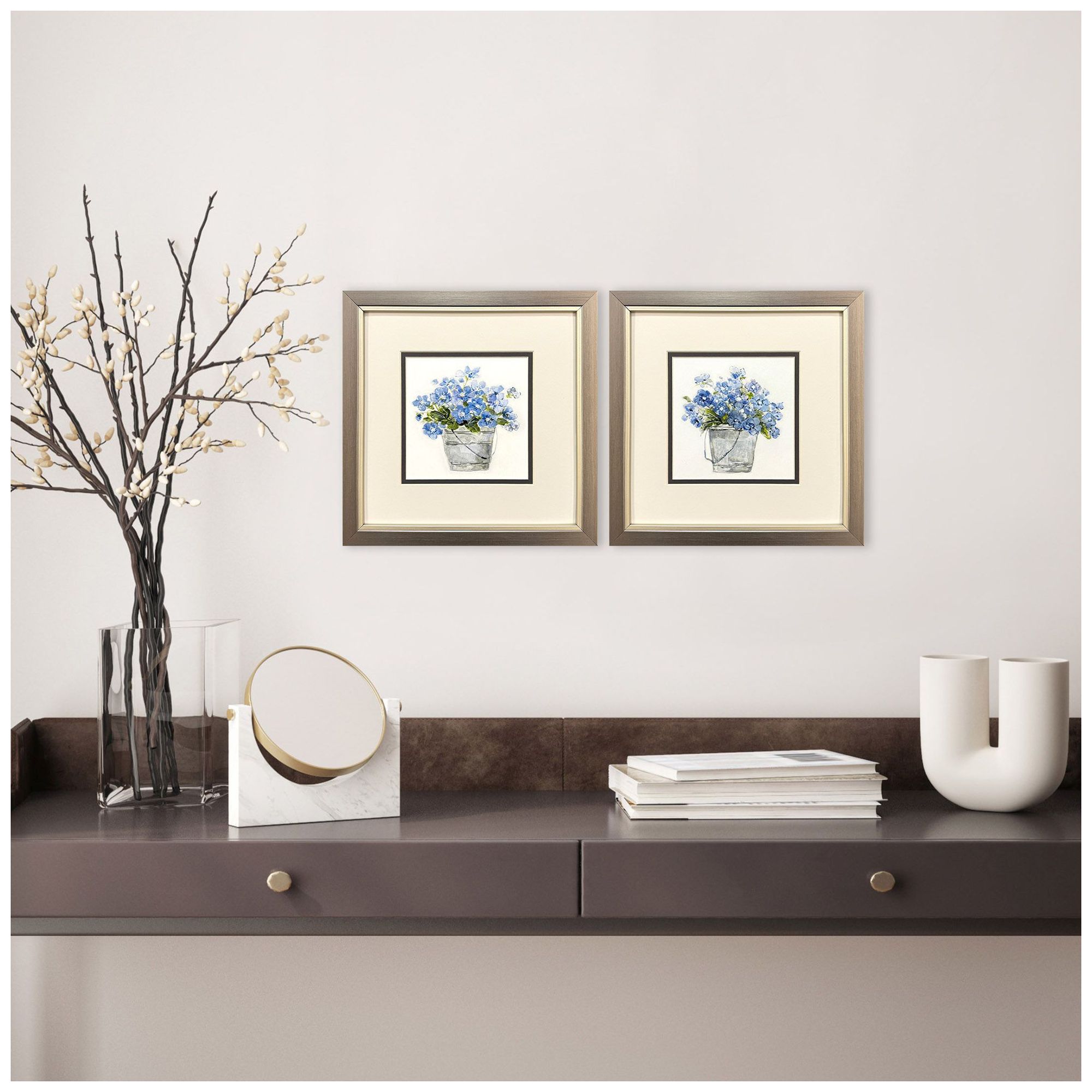 Image 4 Bluebells 11"W x 11"H Framed Art Set of 2 more views
