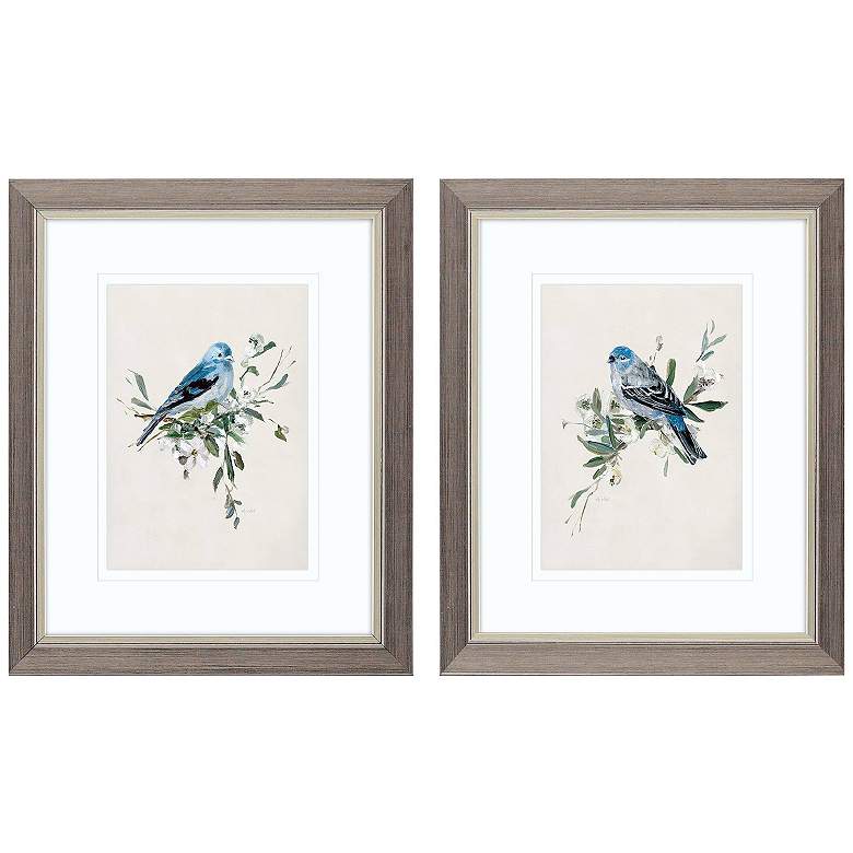 Image 1 Bluebird Happy 9"W x 11"H Framed Art Set of 2