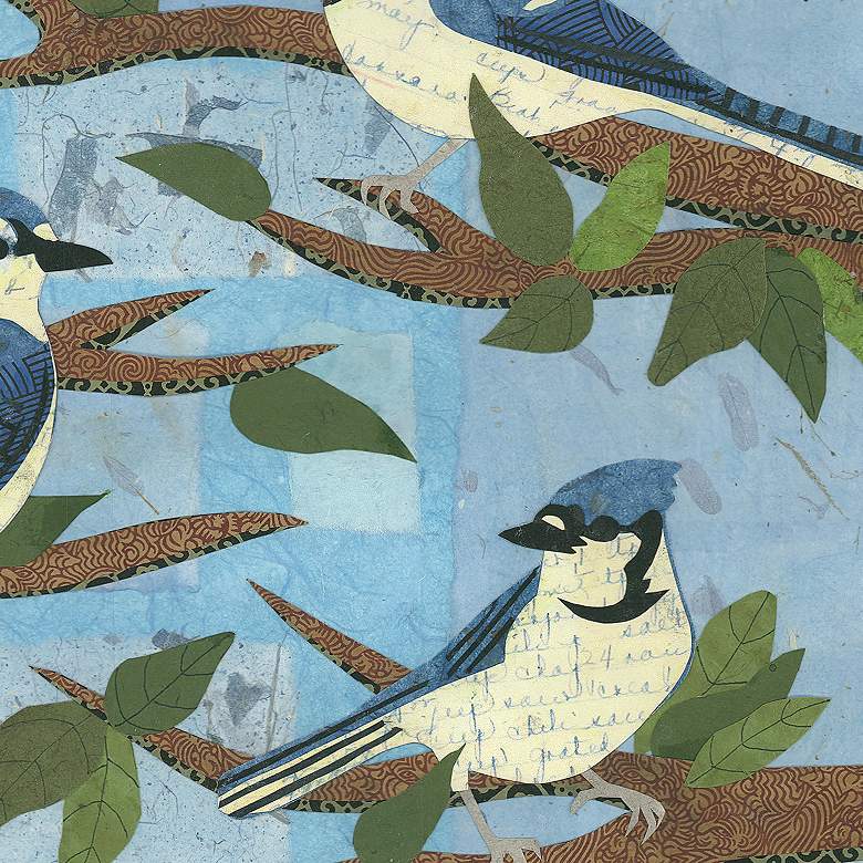 Image 2 Bluejay Trio 24" Square Outdoor Canvas Wall Art more views