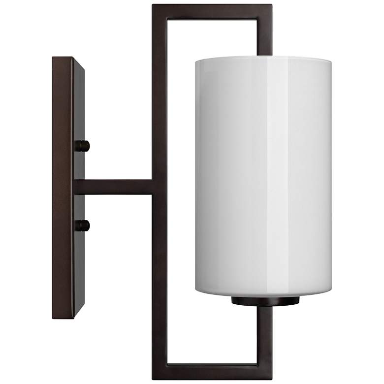 Image 1 Blueprint 13"H Oil-Rubbed Bronze w/ White Glass Wall Sconce