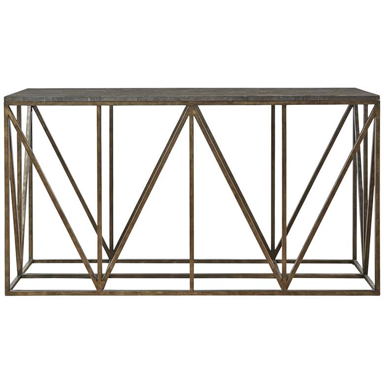 Image 1 Bluestone 68" Wide Glass Top Console Table