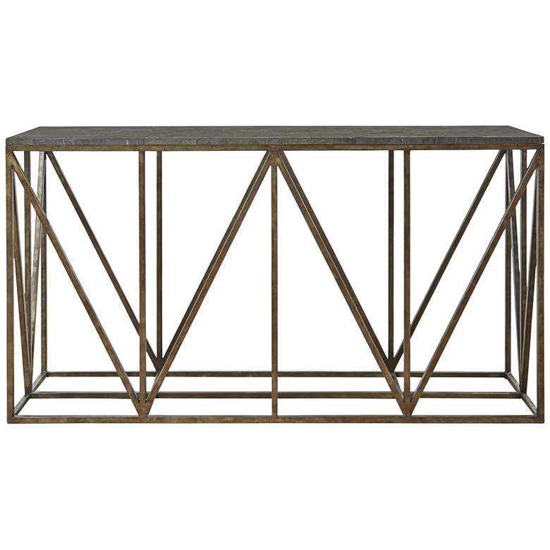 Image 1 Bluestone 68 inch Wide Glass Top Console Table