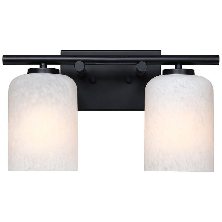 Image 1 Bluestone Ridge 16 in. 2-Light Matte Black Vanity Wall Light for Bathrooms
