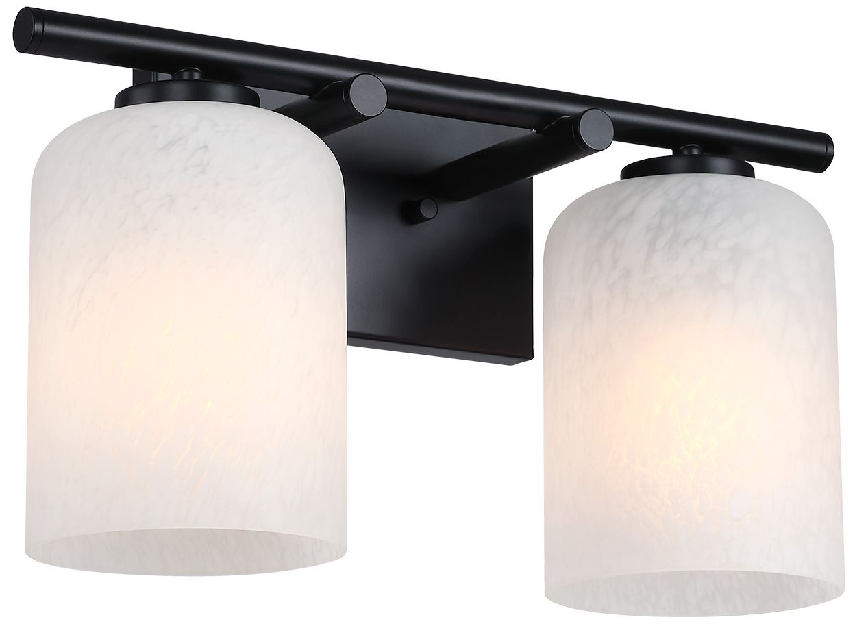 Image 4 Bluestone Ridge 16 in. 2-Light Matte Black Vanity Wall Light for Bathrooms more views