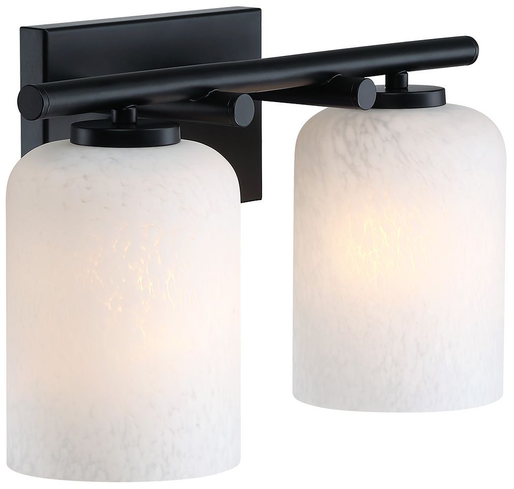Image 7 Bluestone Ridge 16 in. 2-Light Matte Black Vanity Wall Light for Bathrooms more views