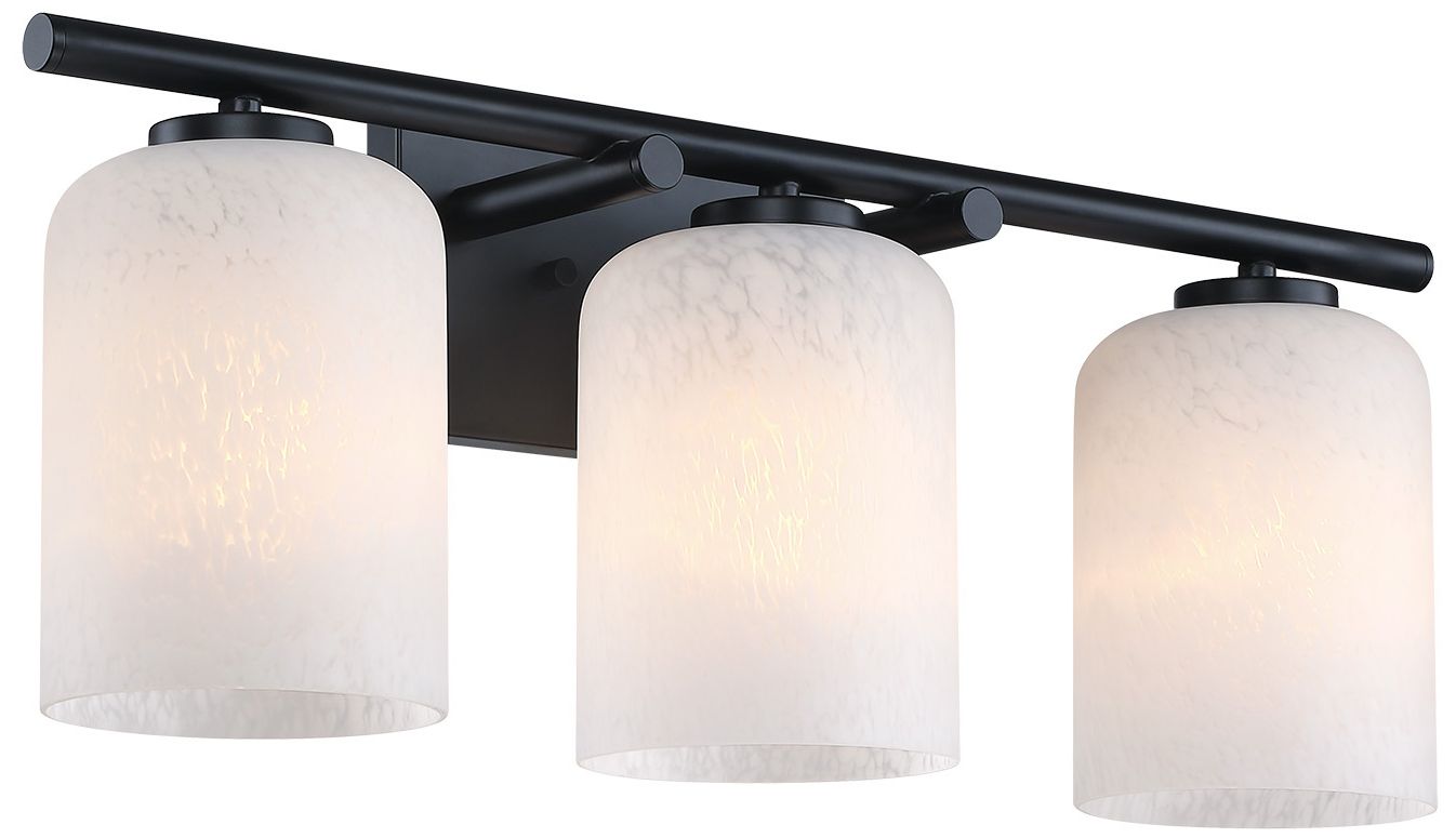 Image 7 Bluestone Ridge 24 in. 3-Light Matte Black Vanity Wall Light for Bathrooms more views