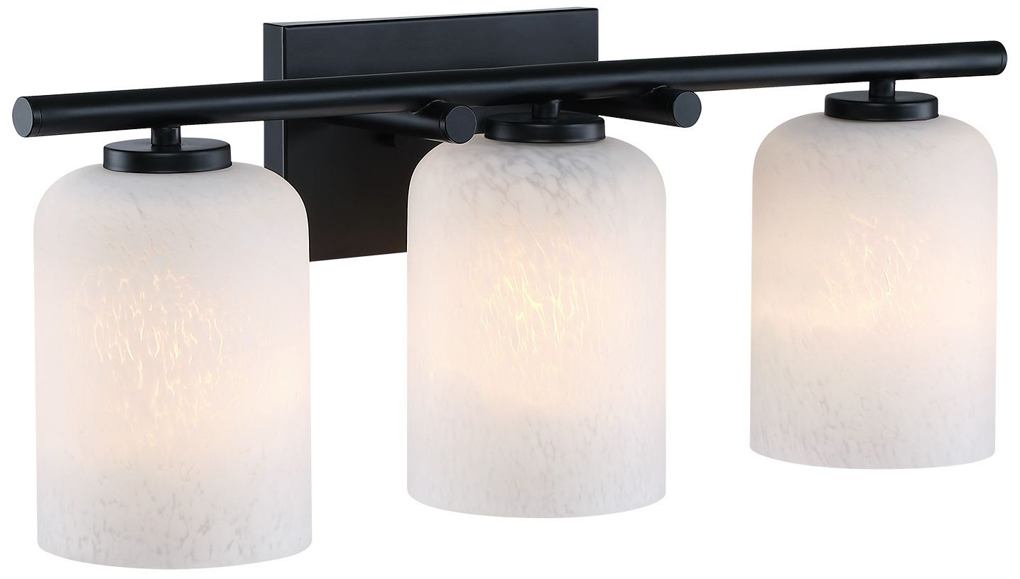 Bluestone Ridge 24 in. 3-Light Matte Black Vanity Wall Light for Bathrooms