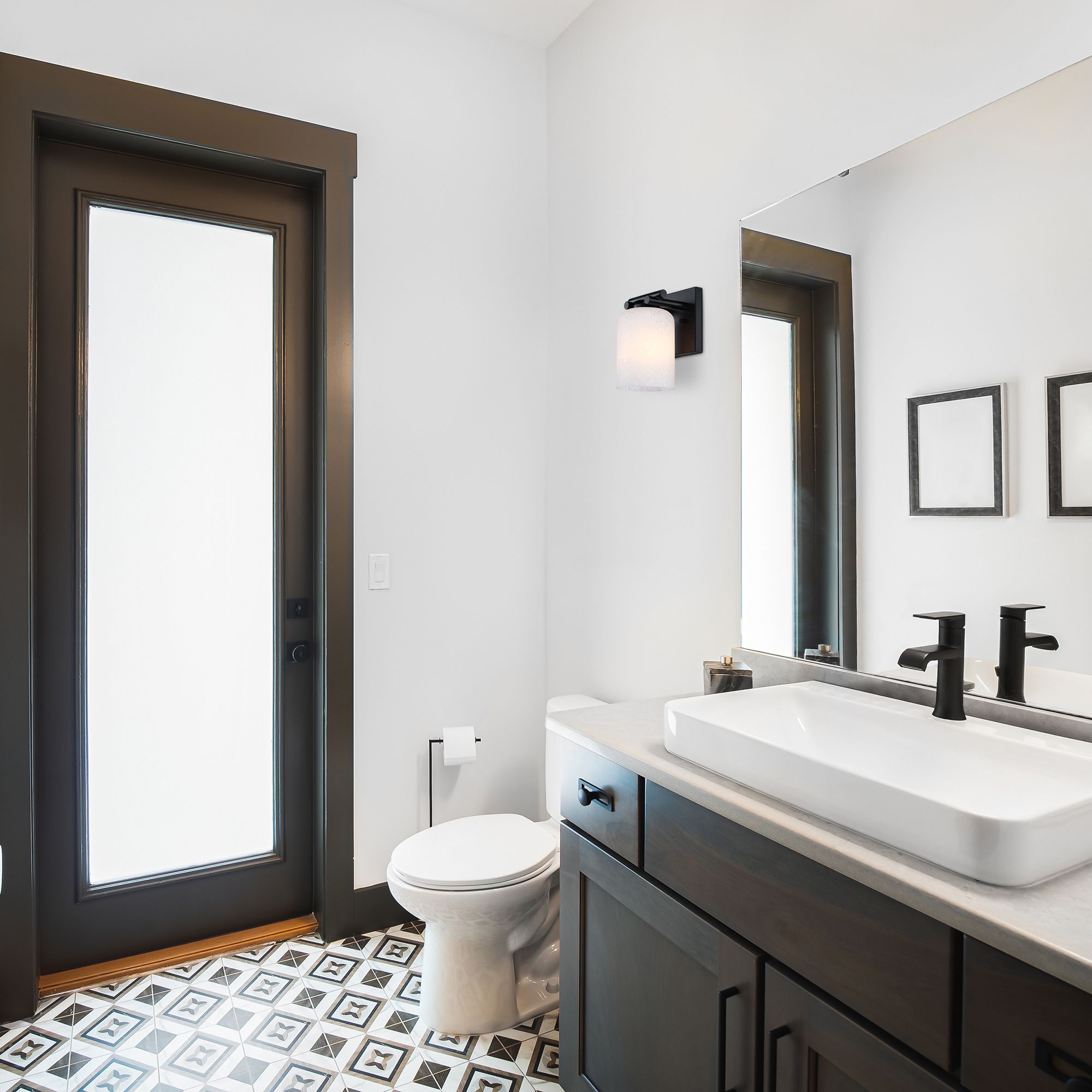 Bluestone Ridge 6 in. 1-Light Matte Black Indoor Wall Sconce