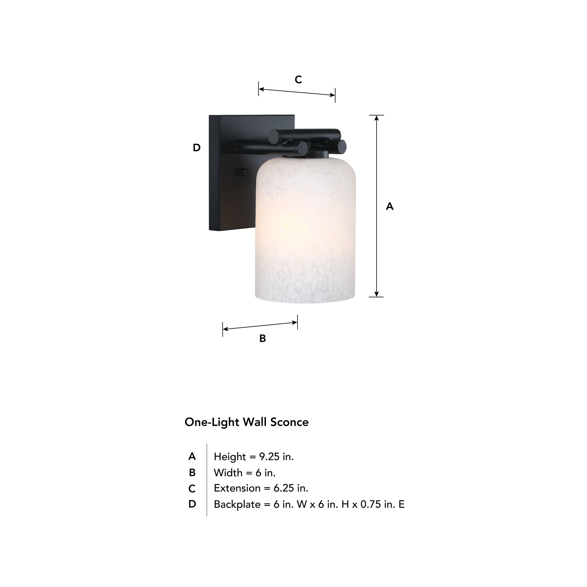 Bluestone Ridge 6 in. 1-Light Matte Black Indoor Wall Sconce