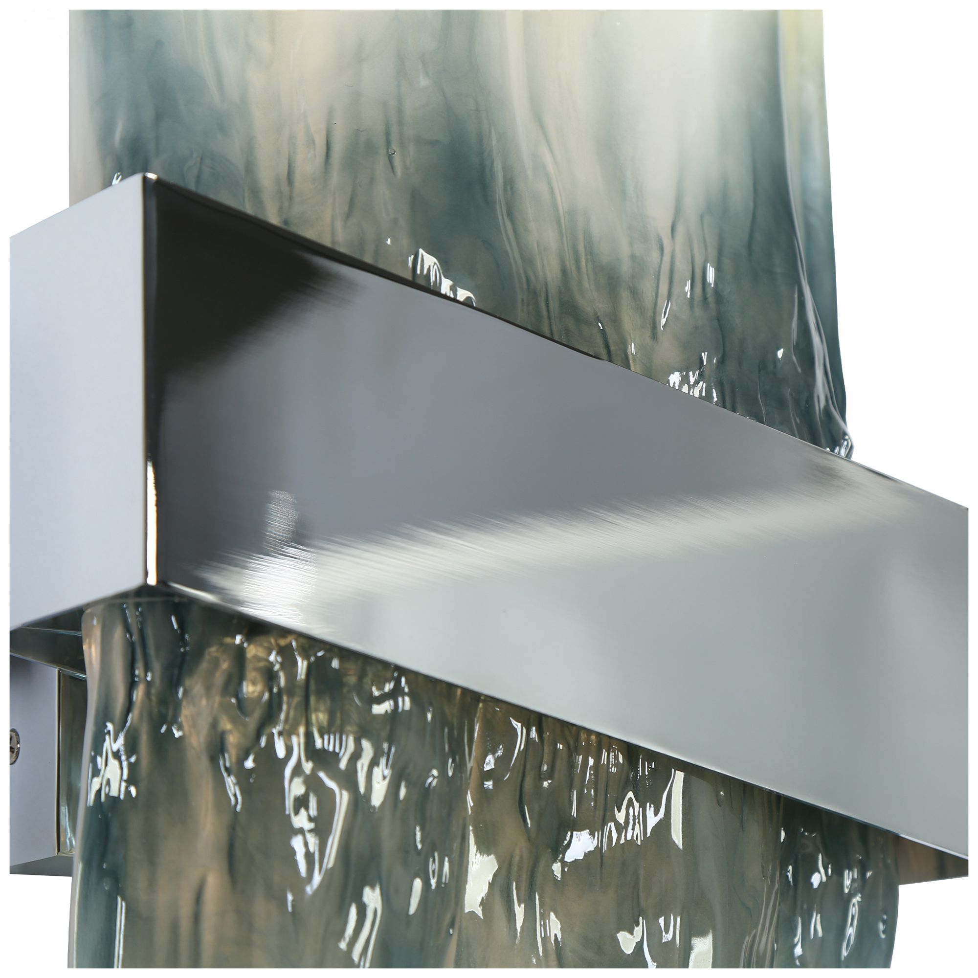 Image 4 Bluflan 8.6" Wide Chrome Blue 1-Light LED Resin Wall Sconce more views