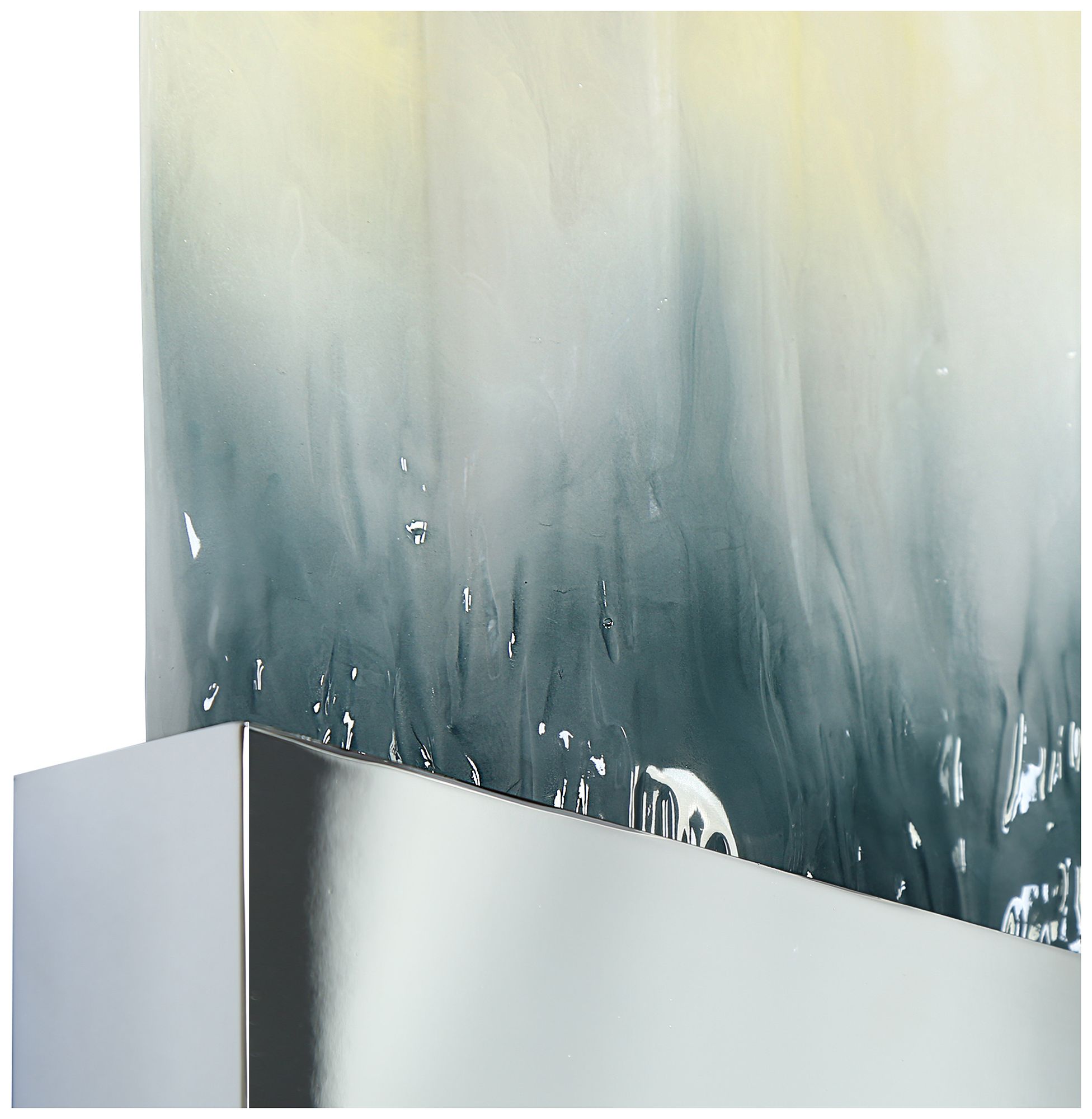 Image 5 Bluflan 8.6" Wide Chrome Blue 1-Light LED Resin Wall Sconce more views