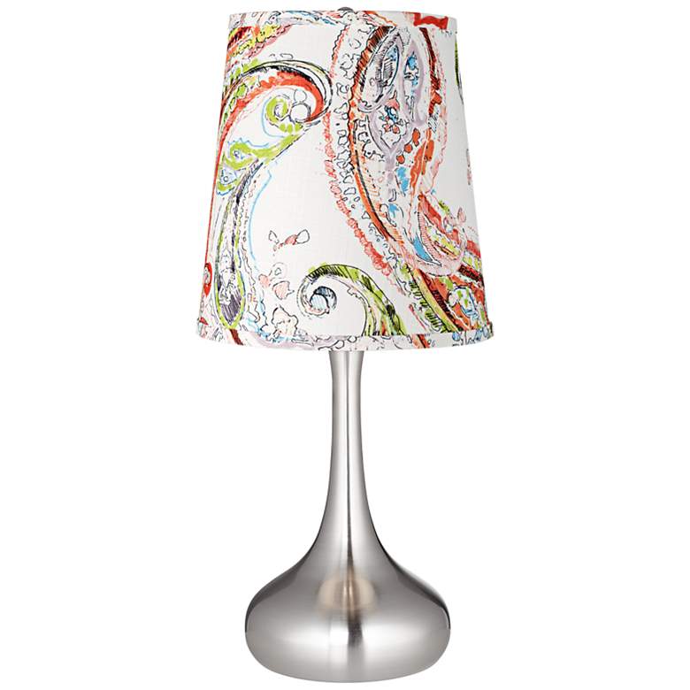Image 1 Blurred Paisley Cone Steel Droplet Table Lamp