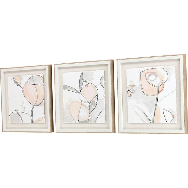 Image 4 Blush Affinity I 18 inch Square 3-Piece Framed Wall Art Set more views
