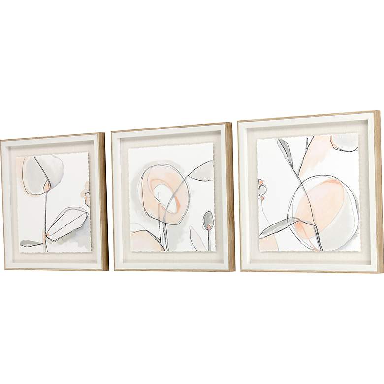 Image 4 Blush Affinity II 18 inch Square 3-Piece Framed Wall Art Set more views