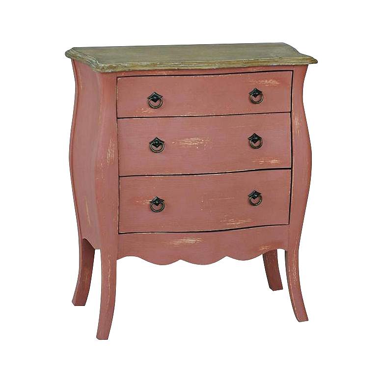 Image 1 Blush Aged Rose Small 3-Door Bombe Chest