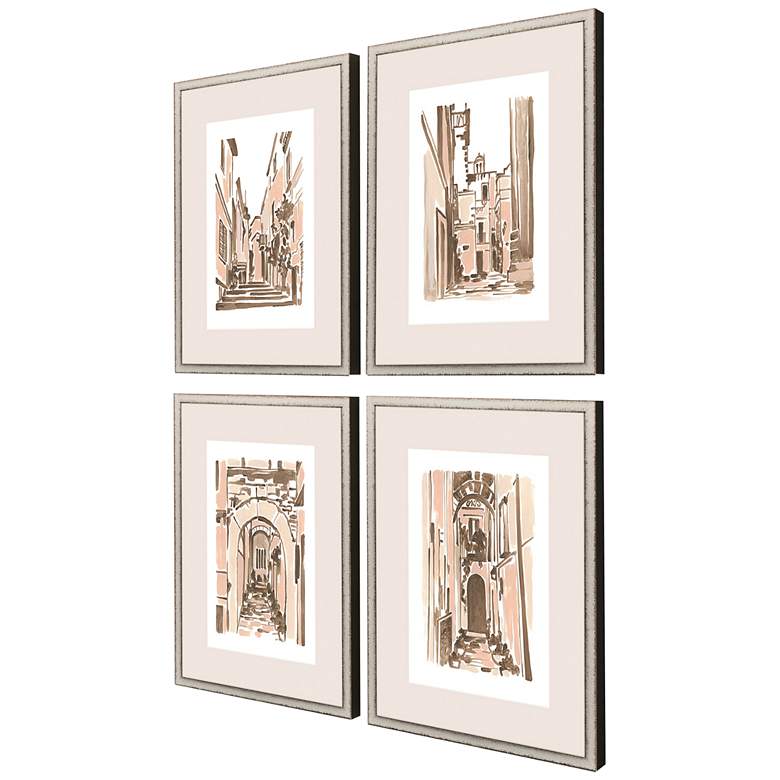 Image 4 Blush Architecture 26" High 4-Piece Framed Wall Art Set more views
