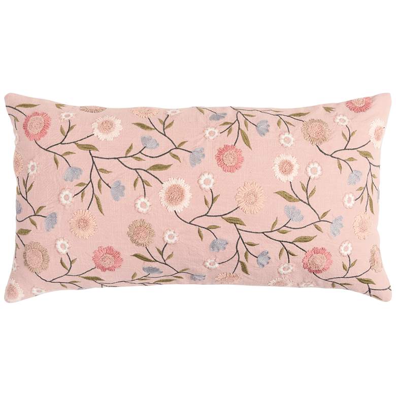 Image 1 Blush Floral 26" x 14" Poly Filled Throw Pillow