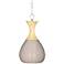 Blush Gray Ceramic and Wood 10" Wide Swag Pendant Light