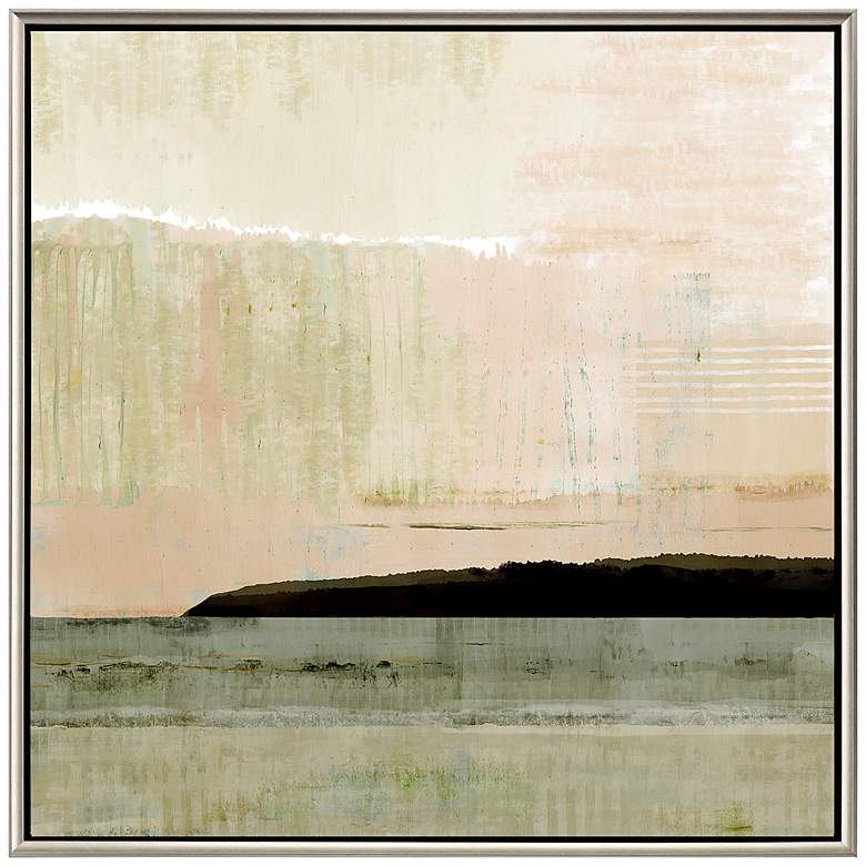 Image 1 Blush Horizon I 41 inch Square Giclee Framed Canvas Wall Art