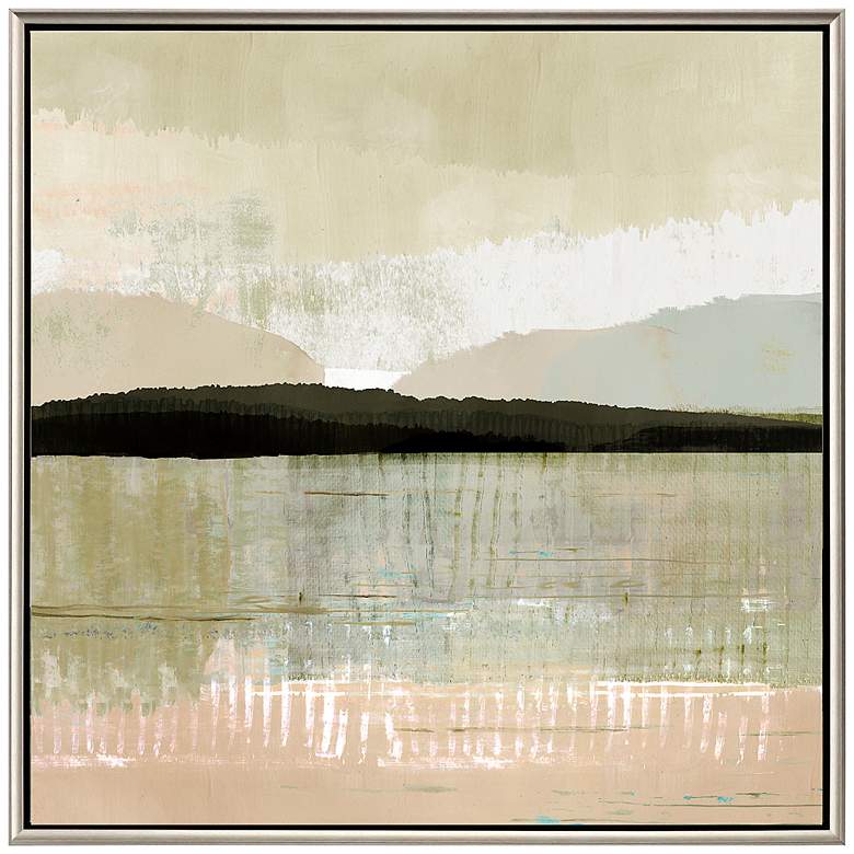 Blush Horizon II 41&quot; Square Giclee Framed Canvas Wall Art