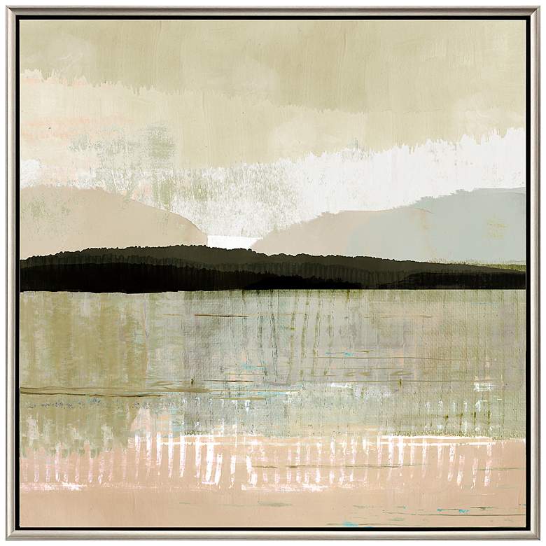 Image 1 Blush Horizon II 41" Square Giclee Framed Canvas Wall Art