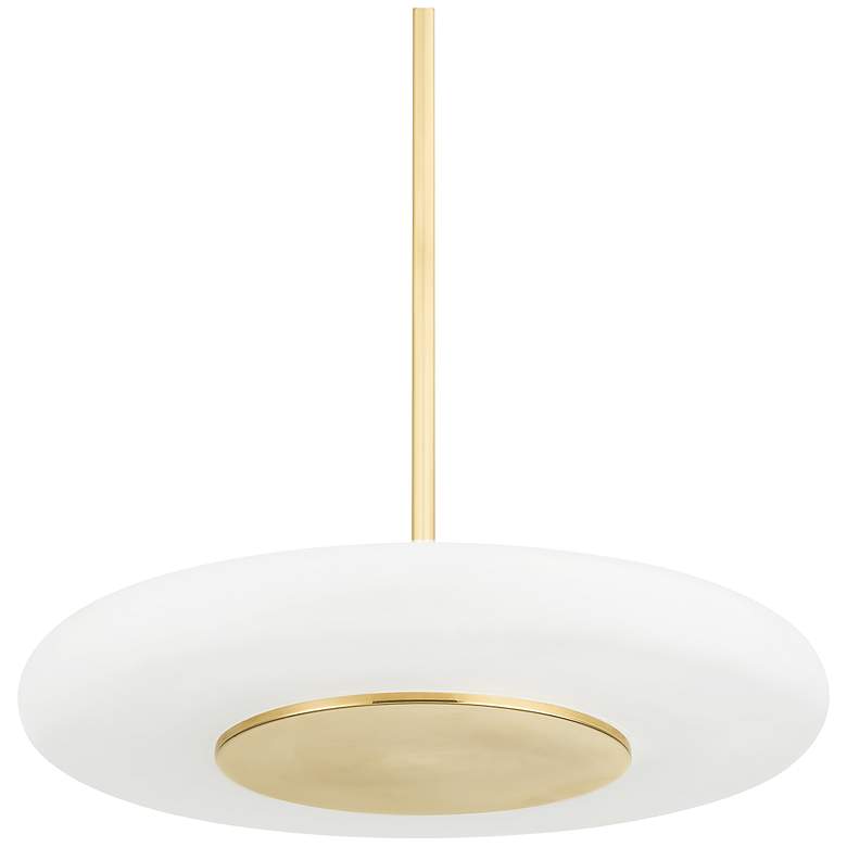 Image 1 Blyford 20 3/4" Wide Aged Brass Metal LED Pendant Light