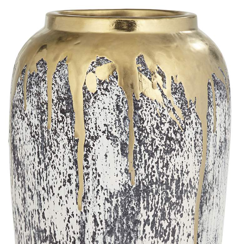 Image 4 Blythe 14" High Matte Gold and Gray Decorative Vase more views