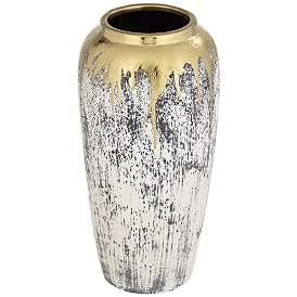 Image5 of Blythe 14" High Matte Gold and Gray Decorative Vase more views