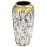 5_Blythe 14" High Matte Gold and Gray Decorative Vase more views