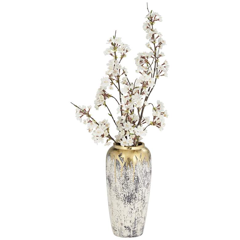 Image 6 Blythe 14" High Matte Gold and Gray Decorative Vase more views