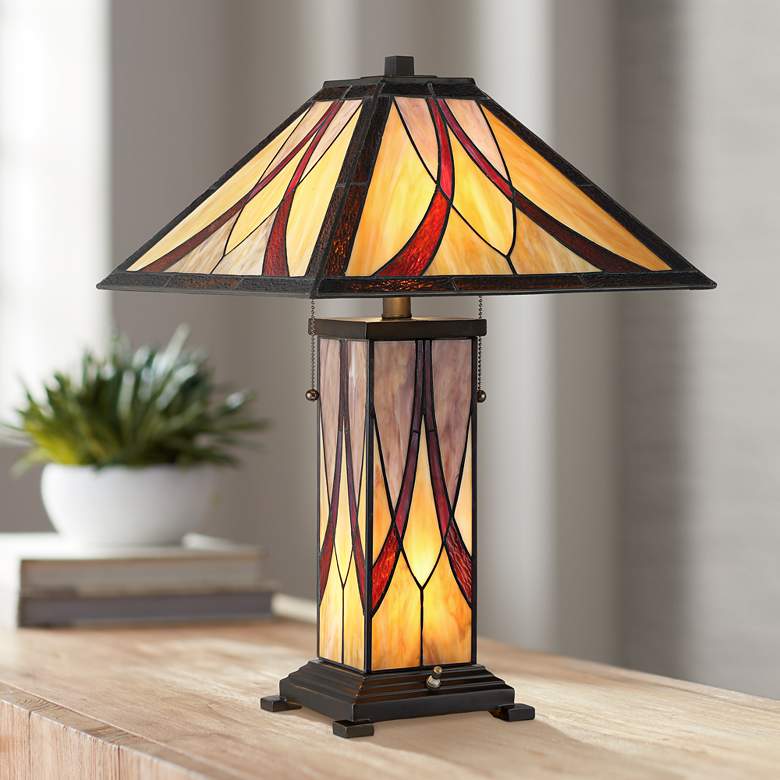 Image 1 Blythe Arts-Crafts Accent Table Lamp with Night Light