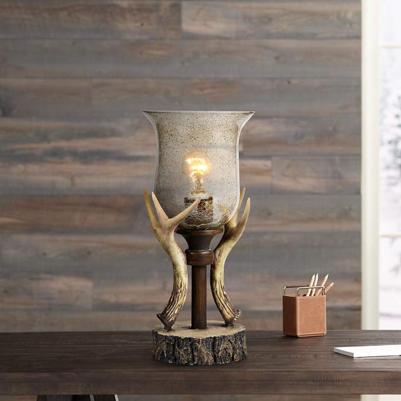 Image 1 Bo 16 inch High Antler Uplight Accent Table Lamp