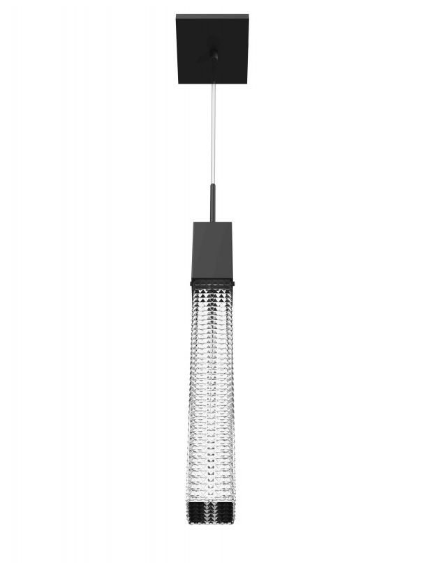 Image 2 Boa 1-Light 2"W LED Pendant in Black/Studded Crystal more views