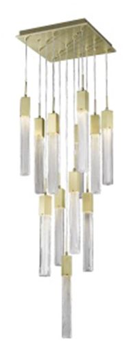 Image 2 Boa 13-Light 20"W Chandelier in Brushed Brass/Studded Crystals more views