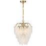 1_Boa 16" Wide Warm Brass and Frosted Glass 5-Light Chandelier