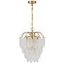 2_Boa 16" Wide Warm Brass and Frosted Glass 5-Light Chandelier more views