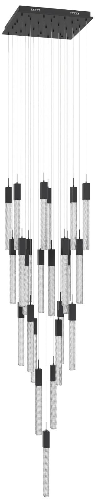 Boa 25-Light 28"W Chandelier in Black/Studded Crystals