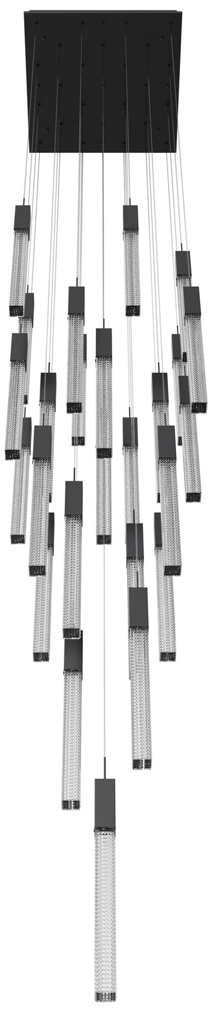 Image 2 Boa 25-Light 28"W Chandelier in Black/Studded Crystals more views
