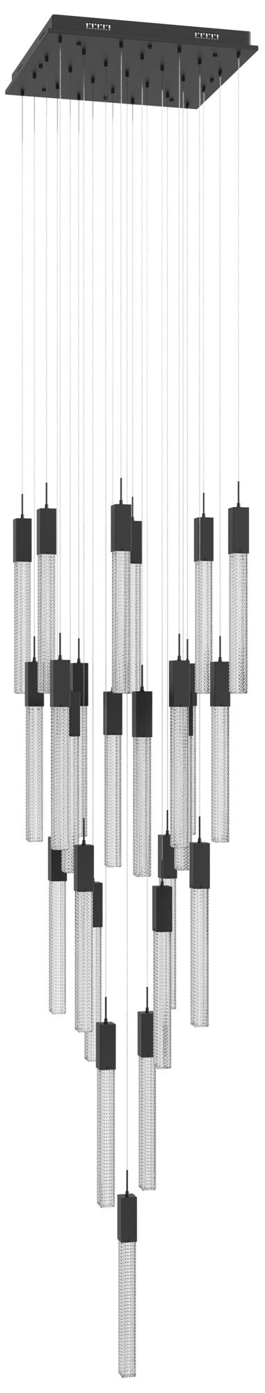 Image 3 Boa 25-Light 28"W Chandelier in Black/Studded Crystals more views