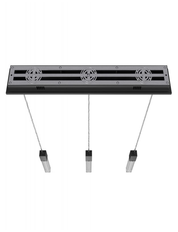 Image 3 Boa 3-Light 37"W LED Linear Pendant in Black/Studded Crystals more views