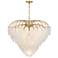 Boa 34"W Warm Brass and Glass Feathers 15-Light Chandelier